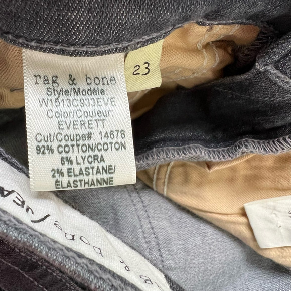 NEW Rag & Bone Womens High Rise Skinny Jeans Gray Everett Stretch Pockets 23 - Picture 8 of 10